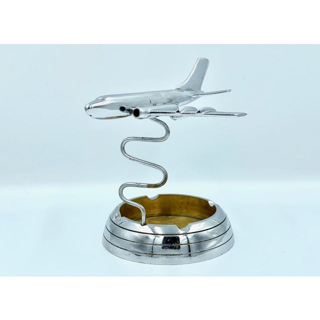 Polish Model TU124 Desk Plane with Ashtray in Chromed Brass, 1950s For Sale - Image 15 of 16