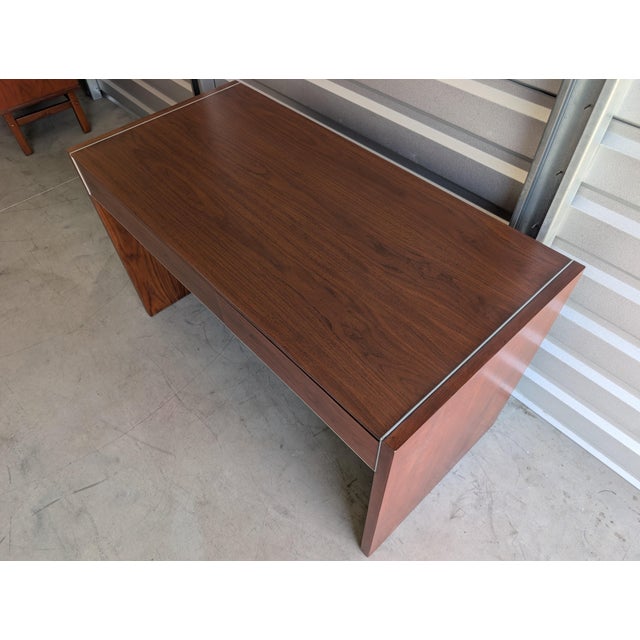 Wood Mid Century Modern Walnut Writing Desk by Glenn of California, C1960s For Sale - Image 7 of 16