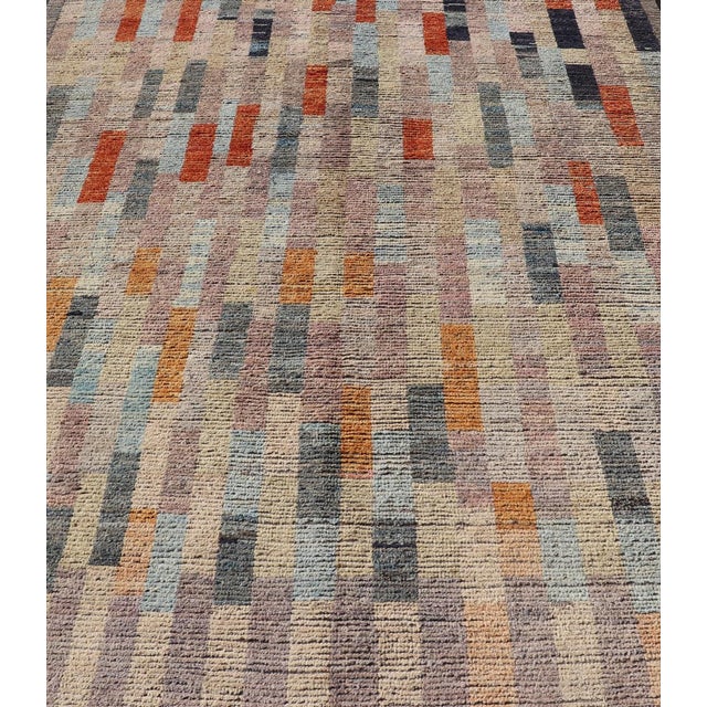 Abstract Keivan Woven Arts Modern Abstract Rug, Colorful Design 7' X 9'6 For Sale - Image 3 of 12