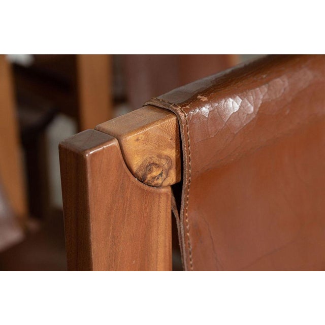 French Brutalist Elm & Leather Chairs by Roland Haeusler, 1980s, Set of 8 For Sale - Image 15 of 18