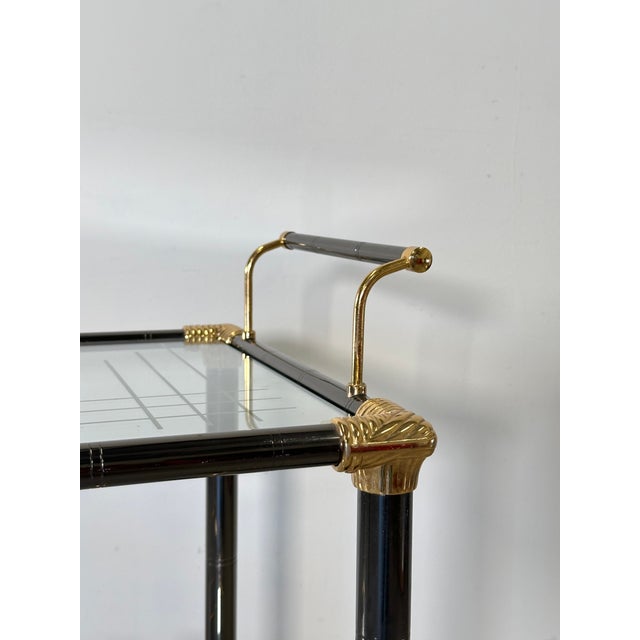 Brass and Glass Bar Trolley, 1970s For Sale - Image 10 of 12