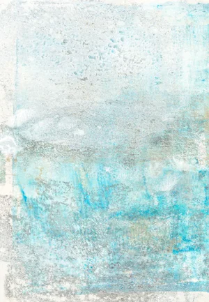 Mesas-04 Abstract Landscape Monoprint Grey Blue Almond by Carrie Bergey