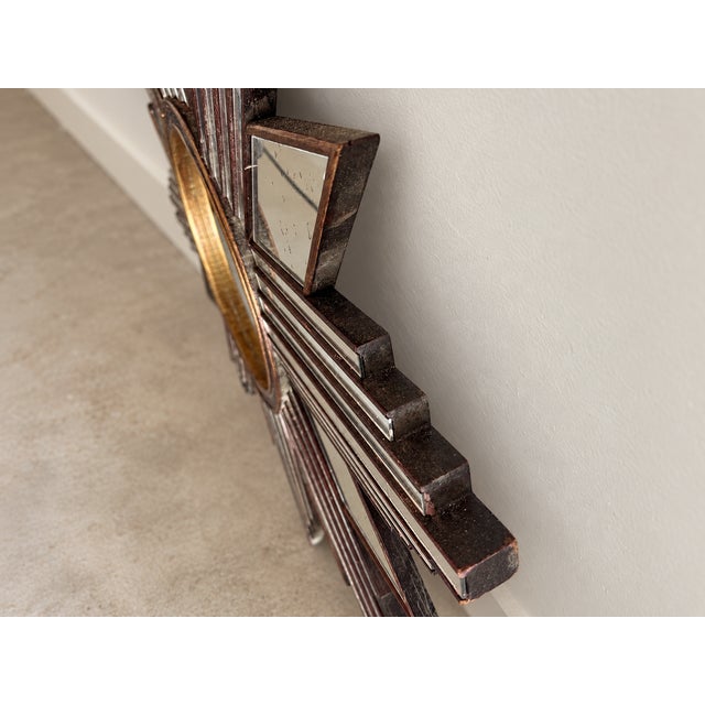 Vintage Geometric Starburst Mirror For Sale In Los Angeles - Image 6 of 6
