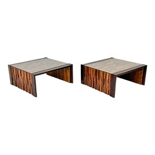 Percival Lafer Folding Rosewood Cocktail Tables, a Pair, 1970's For Sale