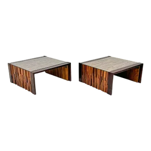 Percival Lafer Folding Rosewood Cocktail Tables, a Pair, 1970's