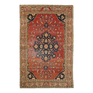 Antique Sarouk Rug 4'2'' x 6'6'' For Sale