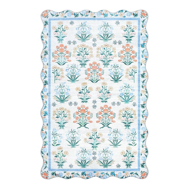 Lavable Machine Woven Rug Blue 4x6 For Sale