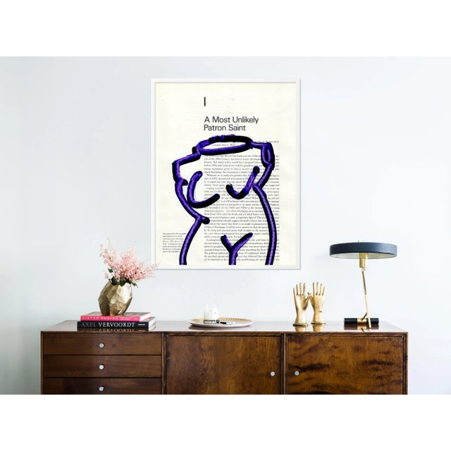 Contemporary Purple Bust 1 by Virginia Chamlee in White Frame, Medium Art Print For Sale - Image 3 of 4