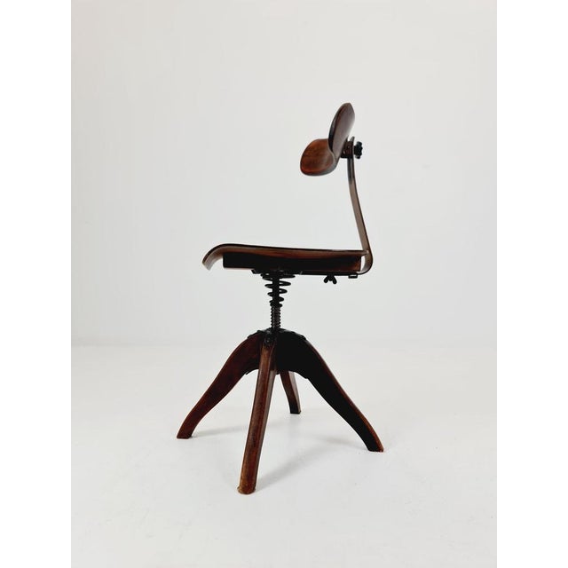 Bauhaus Swivel Office Chair in Wood from Puffdreh Kontorchair, 1930s For Sale - Image 11 of 16