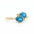 Contemporary Twin Swiss Blue Topaz Ring | Modern Toi Et Moi Handmade Ring Us 7 For Sale - Image 3 of 3
