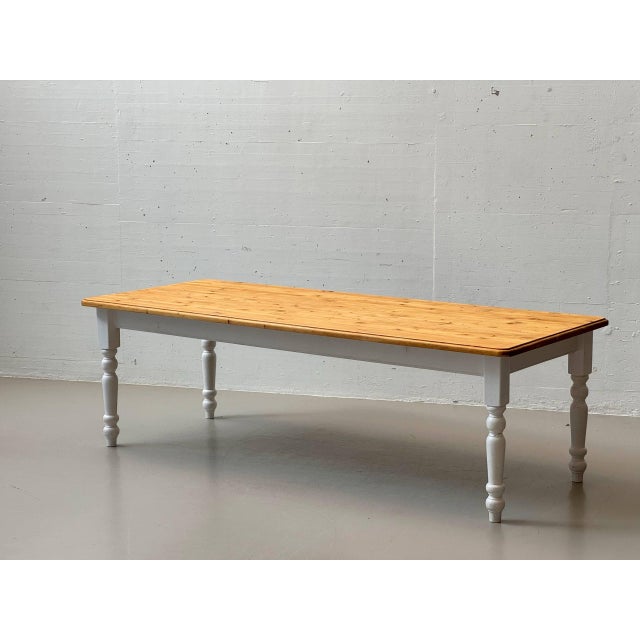 Brown Large Country-Style Dining Table in Wood, 1980s For Sale - Image 8 of 18