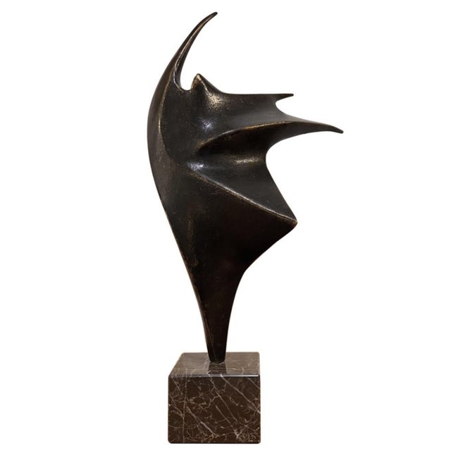 Dancer Bronze & Marble Sculpture by Kostas Dikefalos, 1970s For Sale - Image 6 of 6