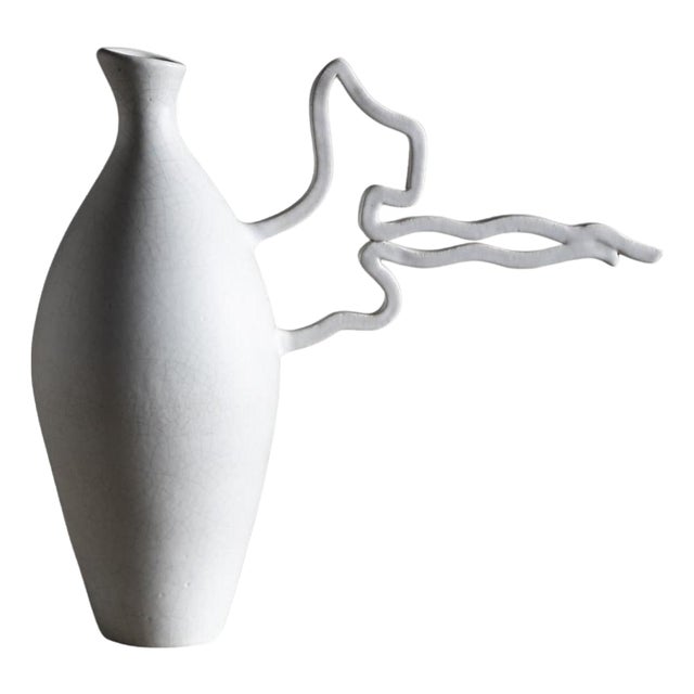 21st Century White Ceramic Vase by Poemu, France For Sale