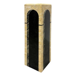 Postmodern Architectural Trompe l'Oeil Tessellated Stone Pedestal For Sale