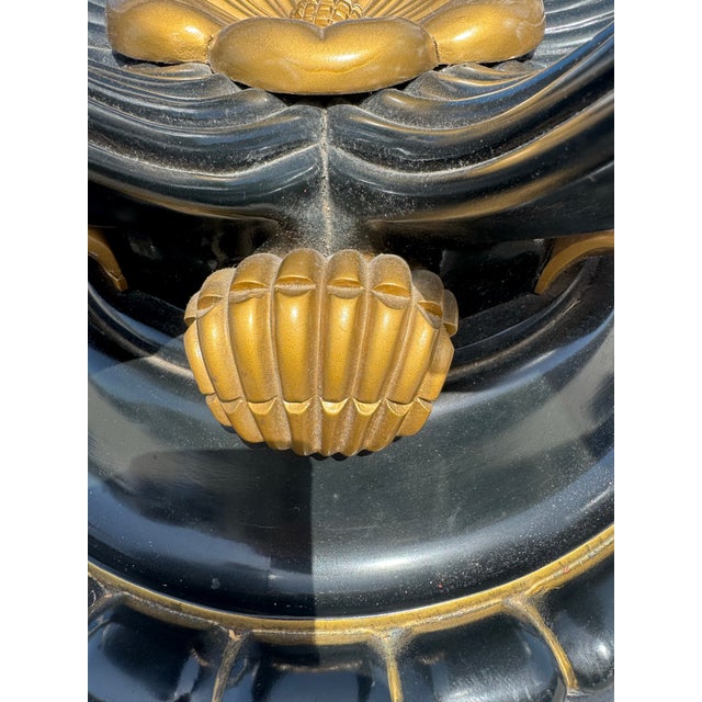 Late 20th Century Fine Carved Wood Acanthus Leaf Deco Lalique Style Dining Table Base For Sale - Image 4 of 10