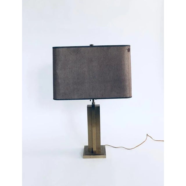 1970s Hollywood Regency Style Architectural Brass Table Lamp, 1970s For Sale - Image 5 of 17