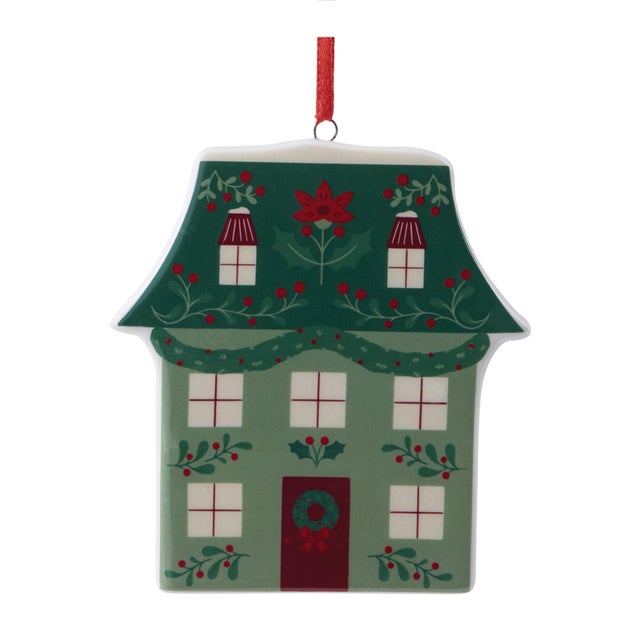 Contemporary Ceramic House Ornament Assortment Set of 9 For Sale - Image 3 of 6