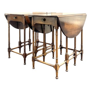 Statton Private Collection Warfield Mahogany Gate Leg Side Tables - A Pair For Sale