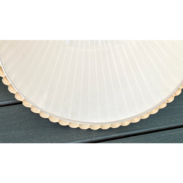 Almond Mid-Century Scalloped Pleated Lamp Shade For Sale - Image 8 of 8