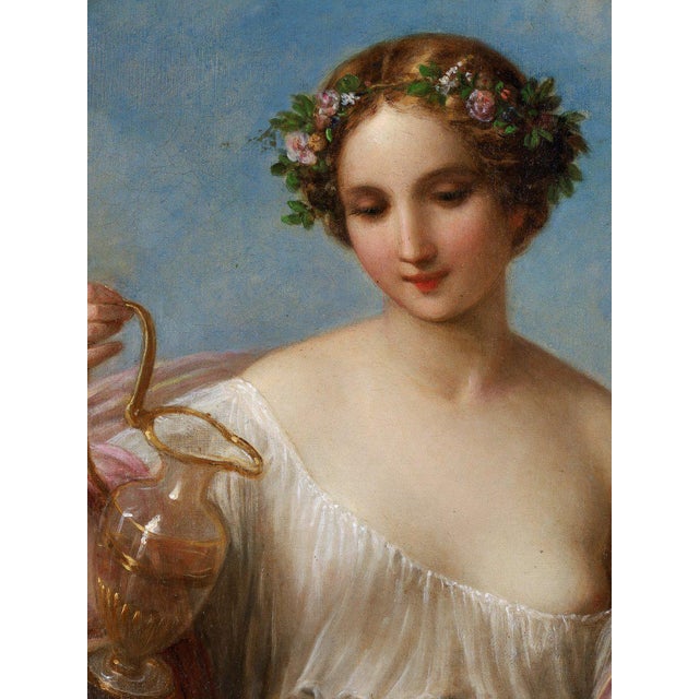 Schiavoni, Hebe Quenching Jupiter's Thirst in the Form of an Eagle, 19th Century, Oil Painting For Sale - Image 7 of 8