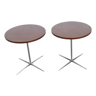 Mid 20th Century Pair of Marc Thorpe For Bernhardt Designs Side Tables W/ Curly Maple Tops For Sale
