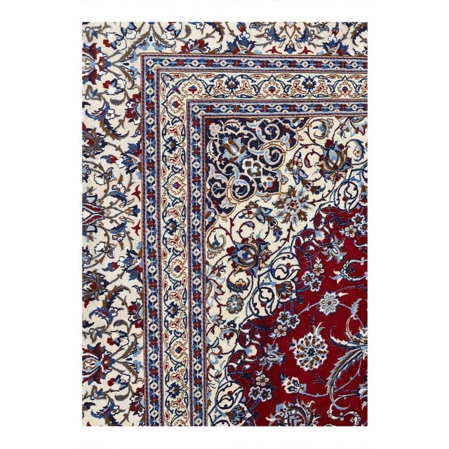 Beautiful hand-knotted Nain rug made from wool and silk. Nain is a small village located in central Persia that has...