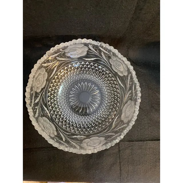 Late 18th Century American Brilliant Period (Abp) Late 1800’s-Early 1900’. Rare & Stunning Hand Cut Crystal Bowl For Sale - Image 5 of 11