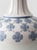 Mid-Century Modern Blue and White Porcelain Floral Table Lamp from Lladró with Embroidered Sari Silk Lampshade, 1970s For Sale - Image 3 of 11