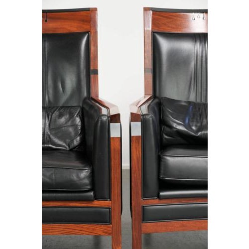 Art Deco Chairs in Black Cow Leather from Schuitema, Set of 2 For Sale - Image 10 of 16