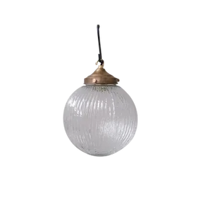 Mid-Century Italian Glass and Brass Pendant Light, 1970s