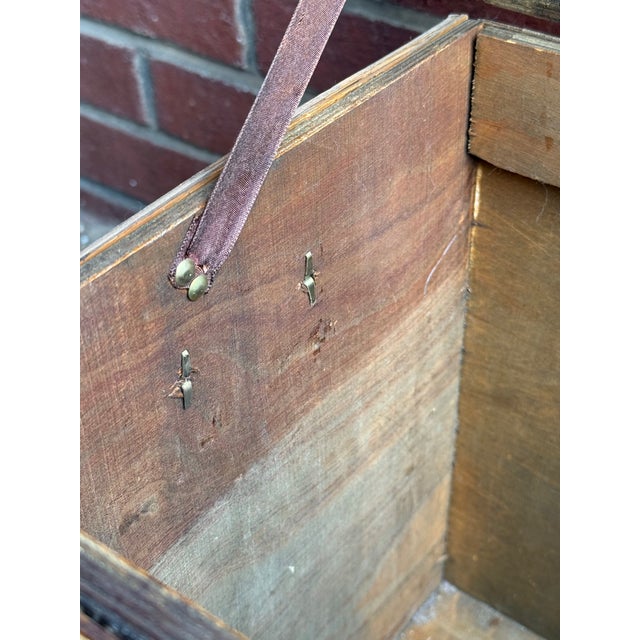 Midcentury Campaign Split Bamboo and Copper Trunk With Domed Lid For Sale - Image 9 of 13