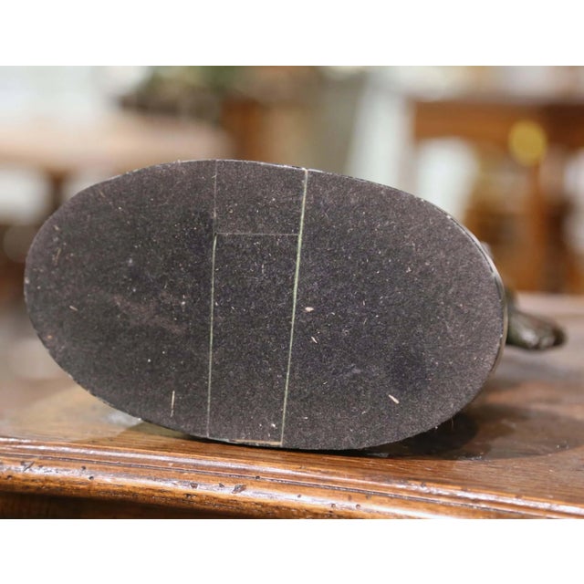 Mid-Century French Spelter German Shepherd Sculpture on Marble Base For Sale - Image 10 of 10