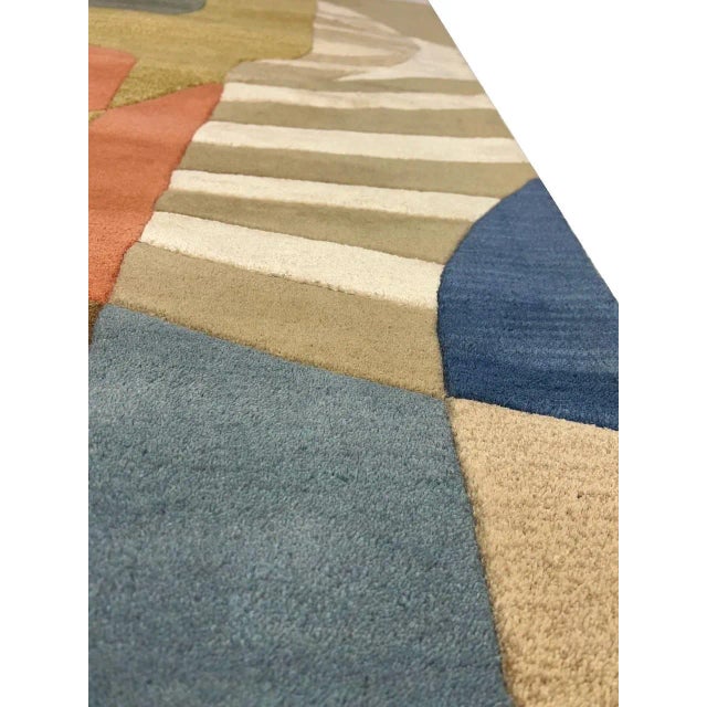 Burnt Orange 2020s Fine Hand Tufted Abstract Rug For Sale - Image 8 of 11