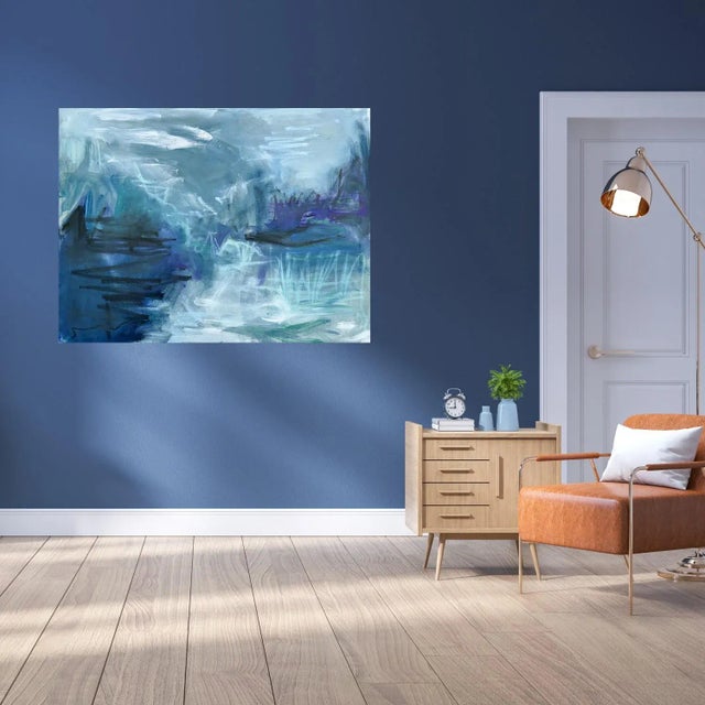 "Rough Seas" by Trixie Pitts Abstract Expressionist Oil Painting For Sale - Image 12 of 12