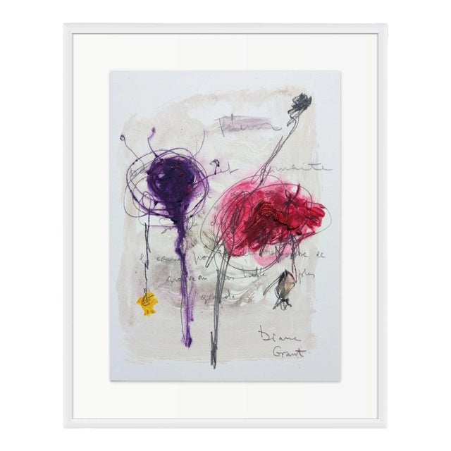 Cy Twombly Inspired High-End Framed Organic Modern Original Painting by Diane Grant For Sale - Image 4 of 5