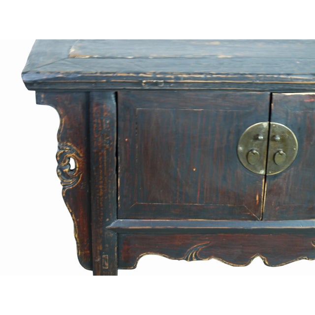 Coffee Antique Console Cabinet For Sale - Image 8 of 12