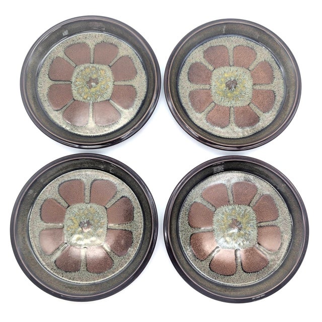 1970s Mikasa "Dimension Adonis" Dessert / Snack Plates, Set of 4 Salad For Sale - Image 12 of 14