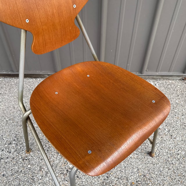 Kai Lyngfeldt Larsen Steen Eiler Rasmussen & Kai Lyngfeldt Larsen for Danbork Plywood School Chair For Sale - Image 4 of 9