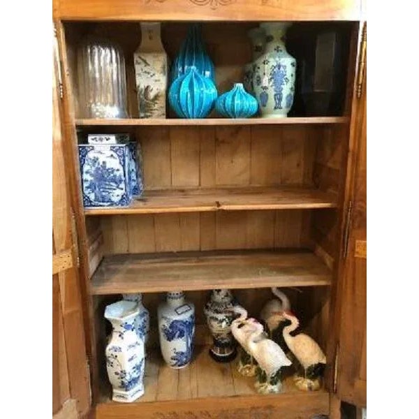 Brown Country French Cherry Antique Armoire For Sale - Image 8 of 11