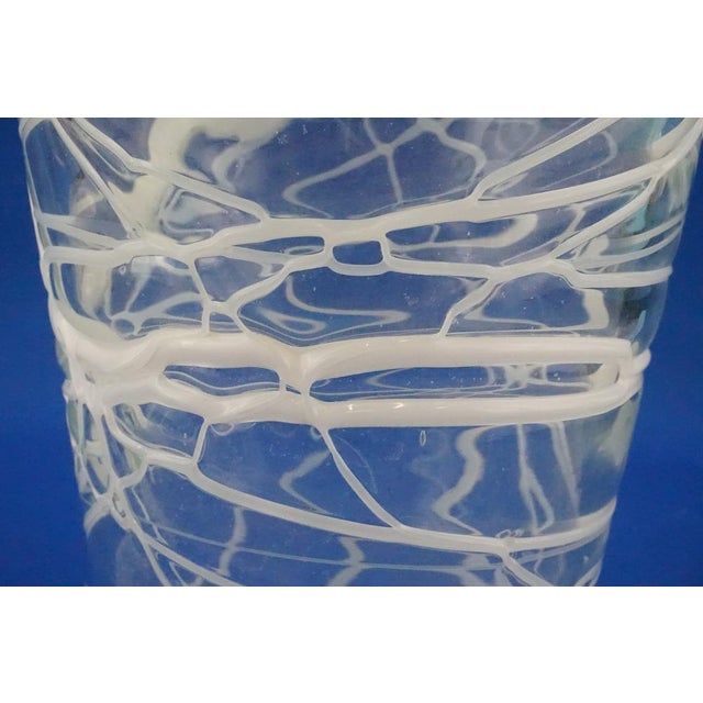 Murano Glass Vase in White Glass Paste Lattice, 1940s For Sale - Image 14 of 18