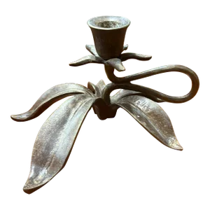 Scott Nelles Floral Bronze Candleholder, 1986