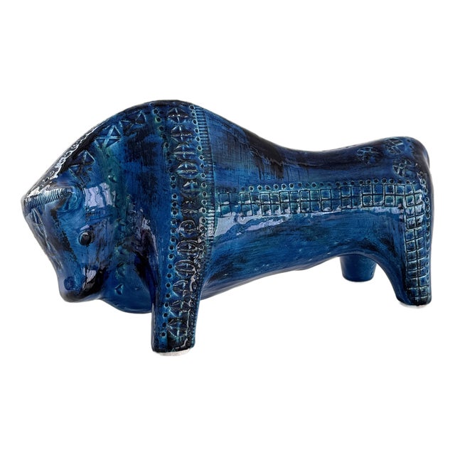 Mid-Century Modern Italian Ceramic Bull by Aldo Londi for Bitossi, 1960s For Sale