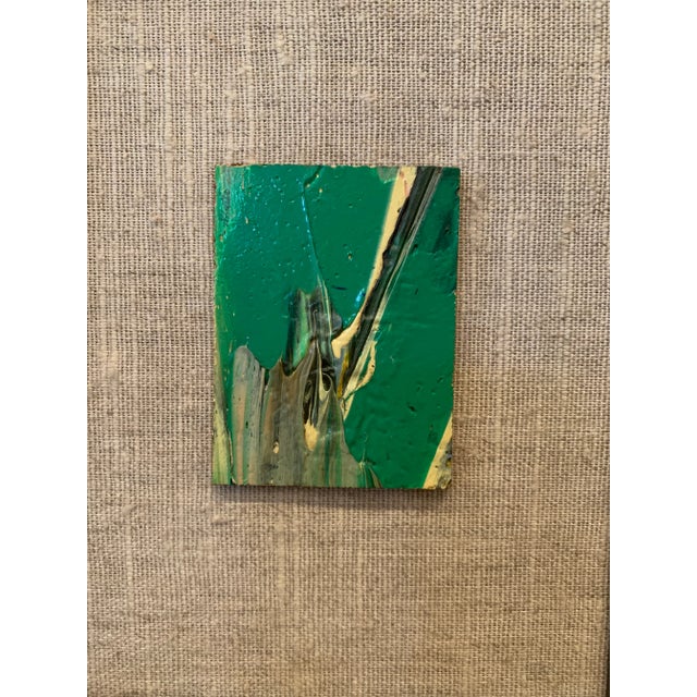1978 Small Green Abstract Painting For Sale - Image 4 of 9