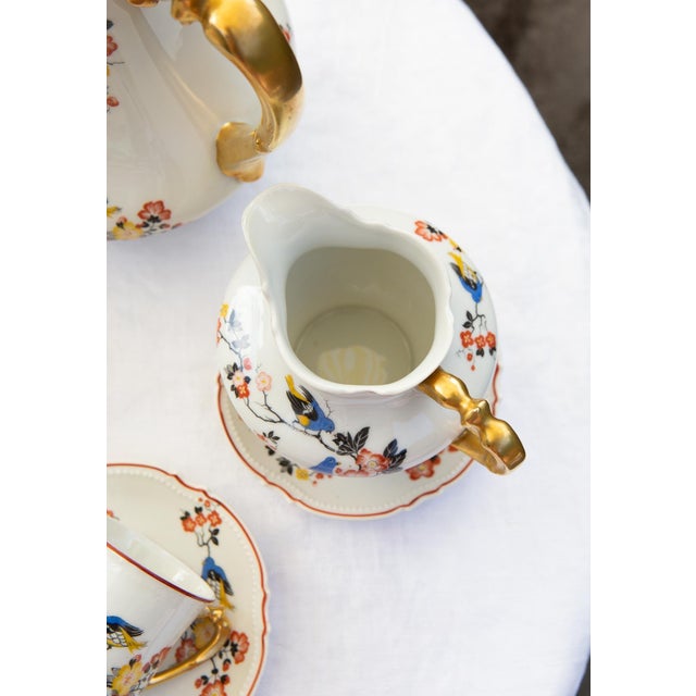 Antique Coffee Set by Malaveix and Granger for Limoges Porcelain, 1920, Set of 16 For Sale - Image 8 of 12