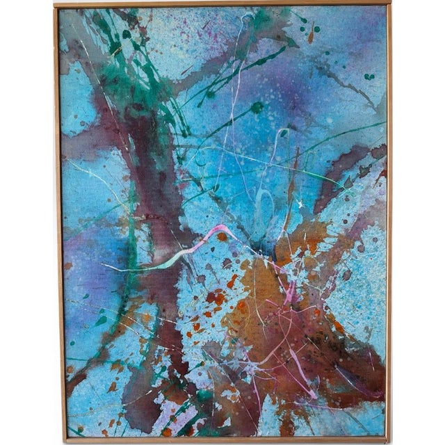 Mid 20th Century Abstract Triptych by Lenore Jaffe Original Action Painting For Sale - Image 9 of 12