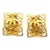 Chanel Vintage Gold Plated CC Filigree Rectangle Clip on Earrings, A Pair For Sale