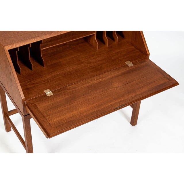 Danish Mid-Century Modern Teak Dropdown Secretary Desk, 1960s For Sale - Image 10 of 18