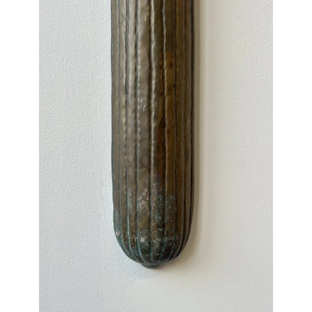 Vintage Italian Egidio Casagrande Hammered Brass Wall Vessel, Circa 1950s For Sale - Image 15 of 18