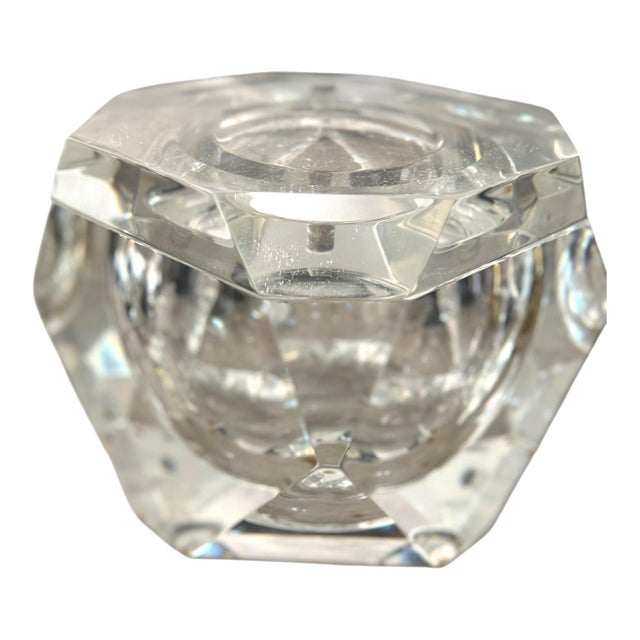 Vintage Faceted Lucite Ice Bucket Attributed to Alessandro Albrizzi, Italy c.1970s For Sale