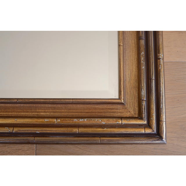 Mid Century Hollywood Regency Gilded Faux Bamboo Mirror For Sale In San Francisco - Image 6 of 9